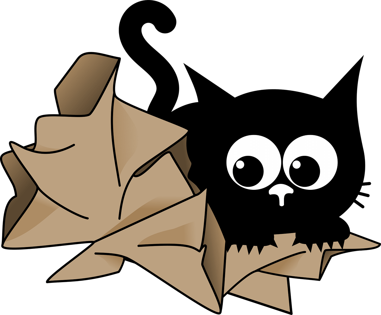 animation of cat playing with box